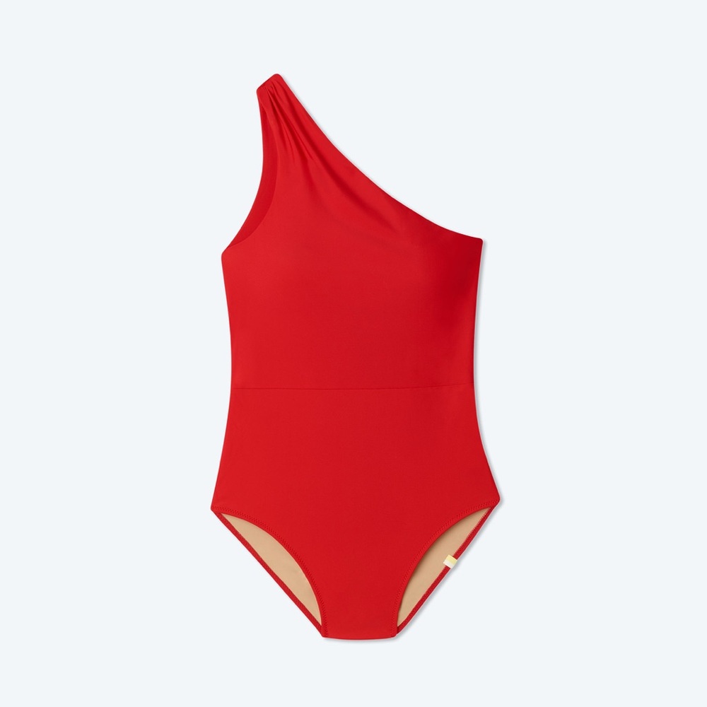 Summersalt Bold Red One-Shoulder Swimsuit